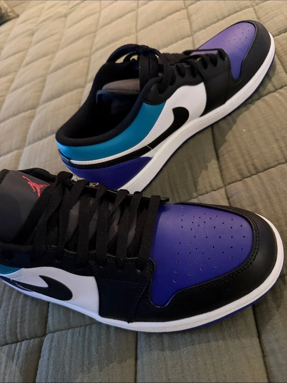 Nike Air Jordan Low-Top Sneakers in Purple, Teal & Black